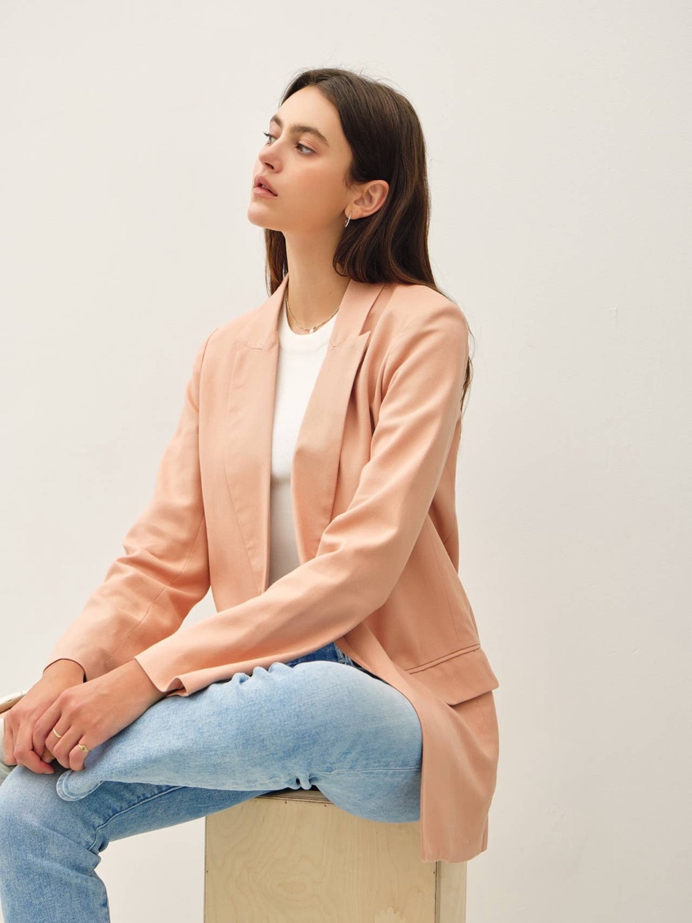 BE COOL Peach Single-Breasted Blazer
